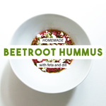 Beetroot Hummus with feta and dill