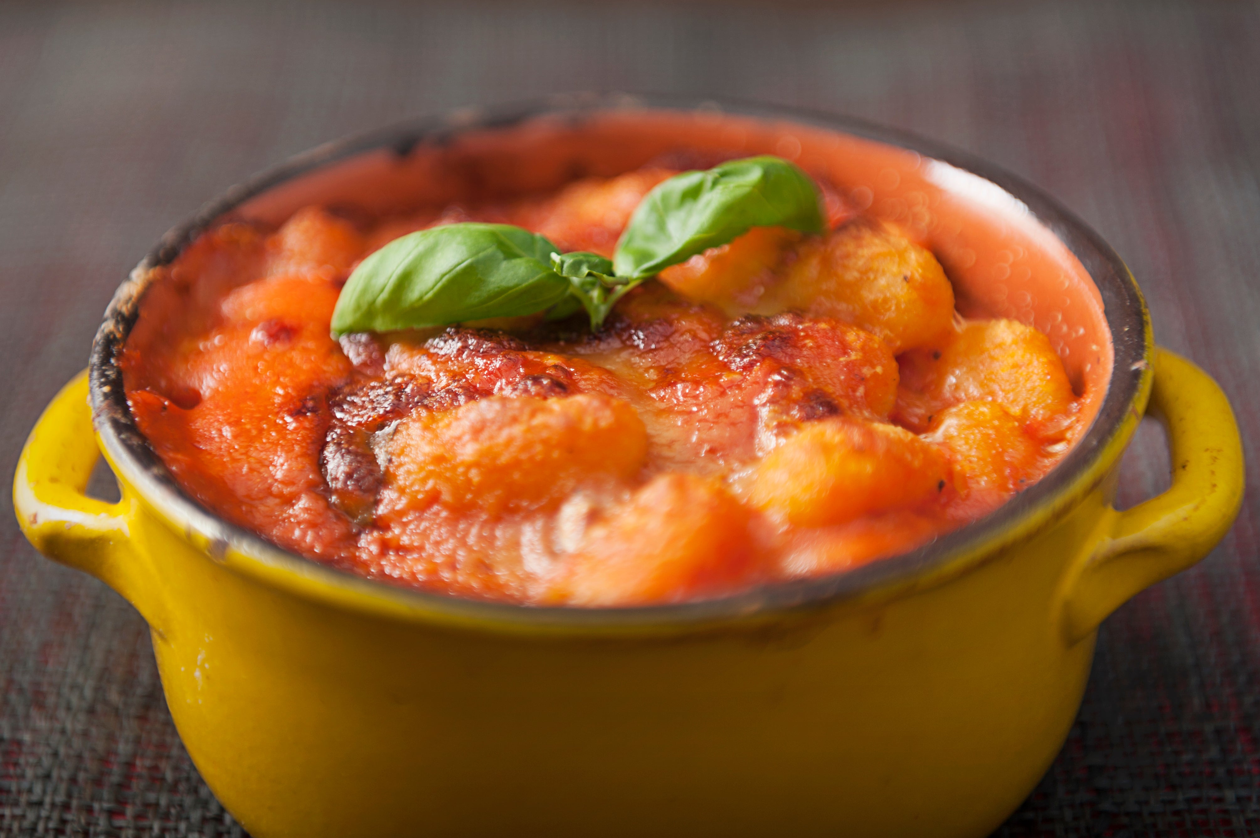 Gnocchi with tomato sauce and mozzarella