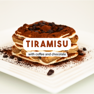 Tiramisu with coffee and chocolate