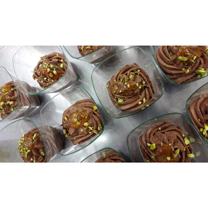Chocolate mousse with orange marmelade and pistachios (12 pieces)